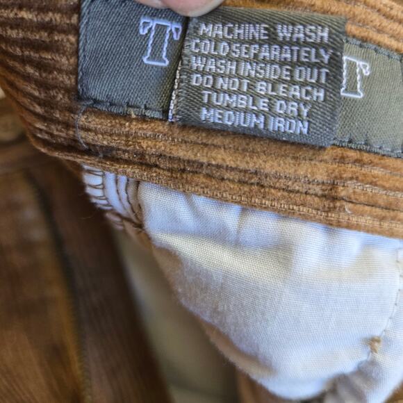 TRUST Mens Vtg Y2K Prep Academia Heritage Classic Pleated Corduroy Pants 34x32 - Picture 7 of 10